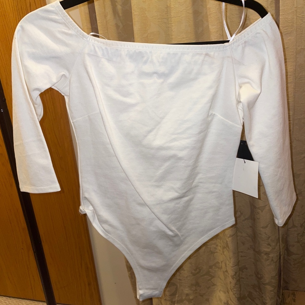 3/4 white body suit